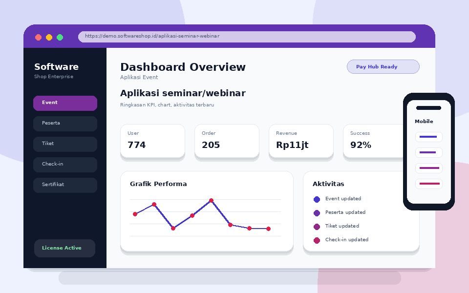 Screenshot Aplikasi seminar/webinar