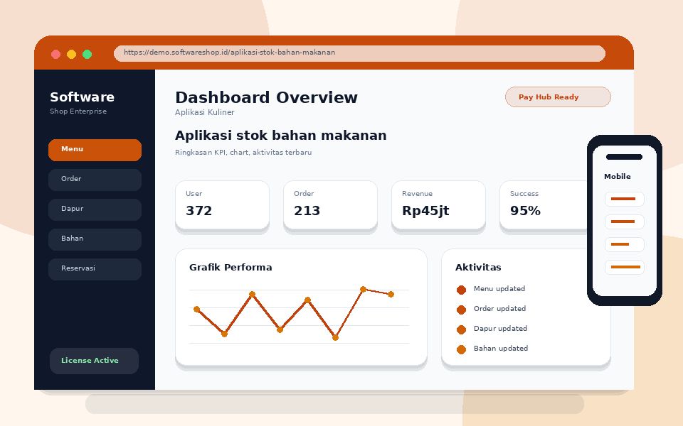 Screenshot Aplikasi stok bahan makanan